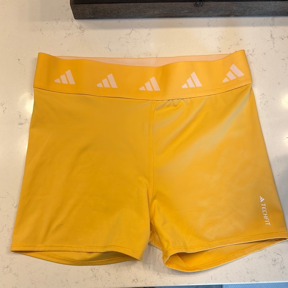 Adidas Techfit Shorts in Bright Yellow